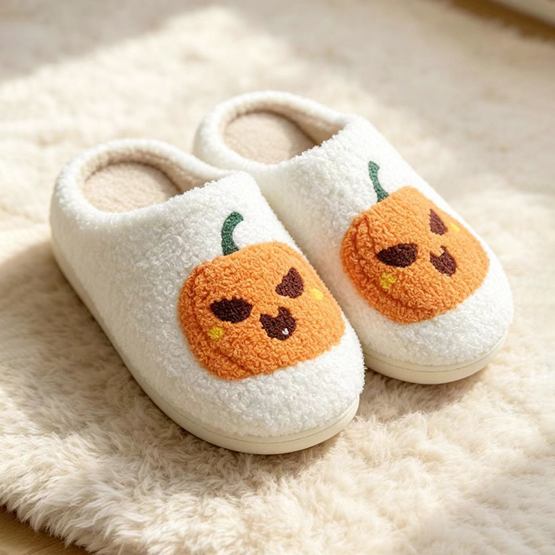 Eve Party - Halloween Pumpkin Fluffy Slippers Women Spooky