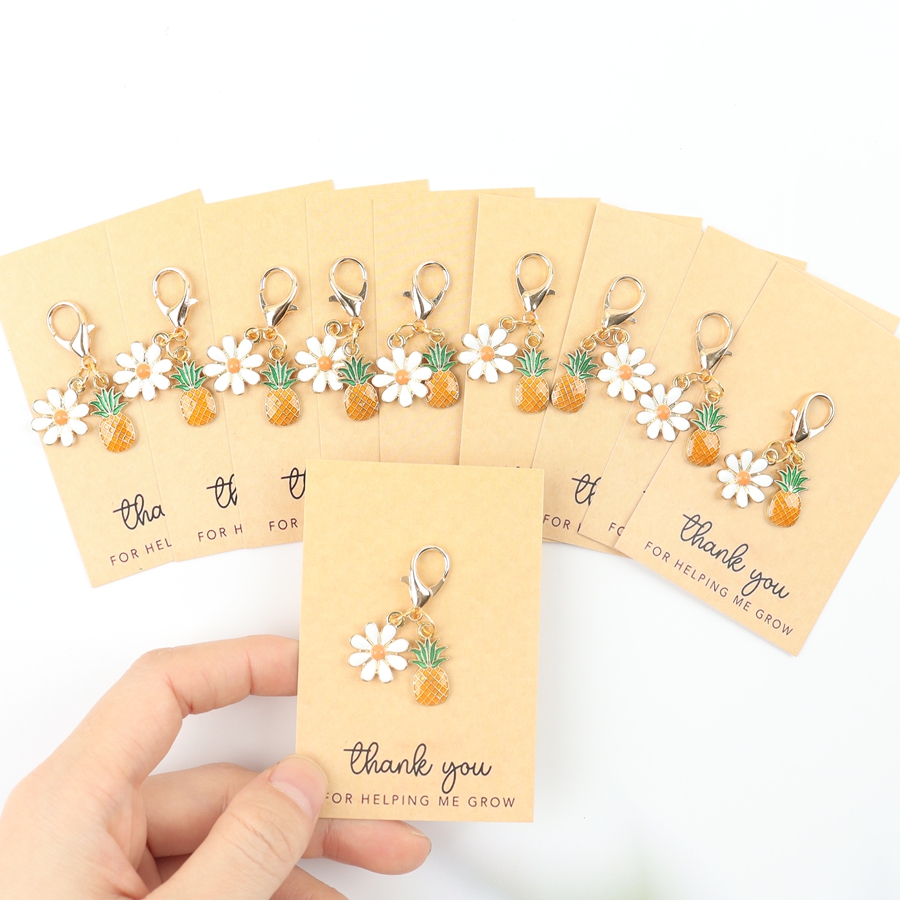 Event Party - 10 Mini Pineapple Keychains, with a