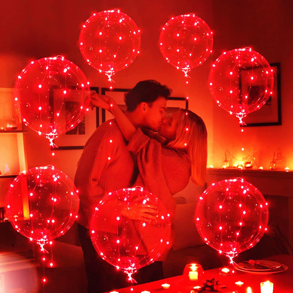 Led Balloon Light - 3 Set Red Light Up Led