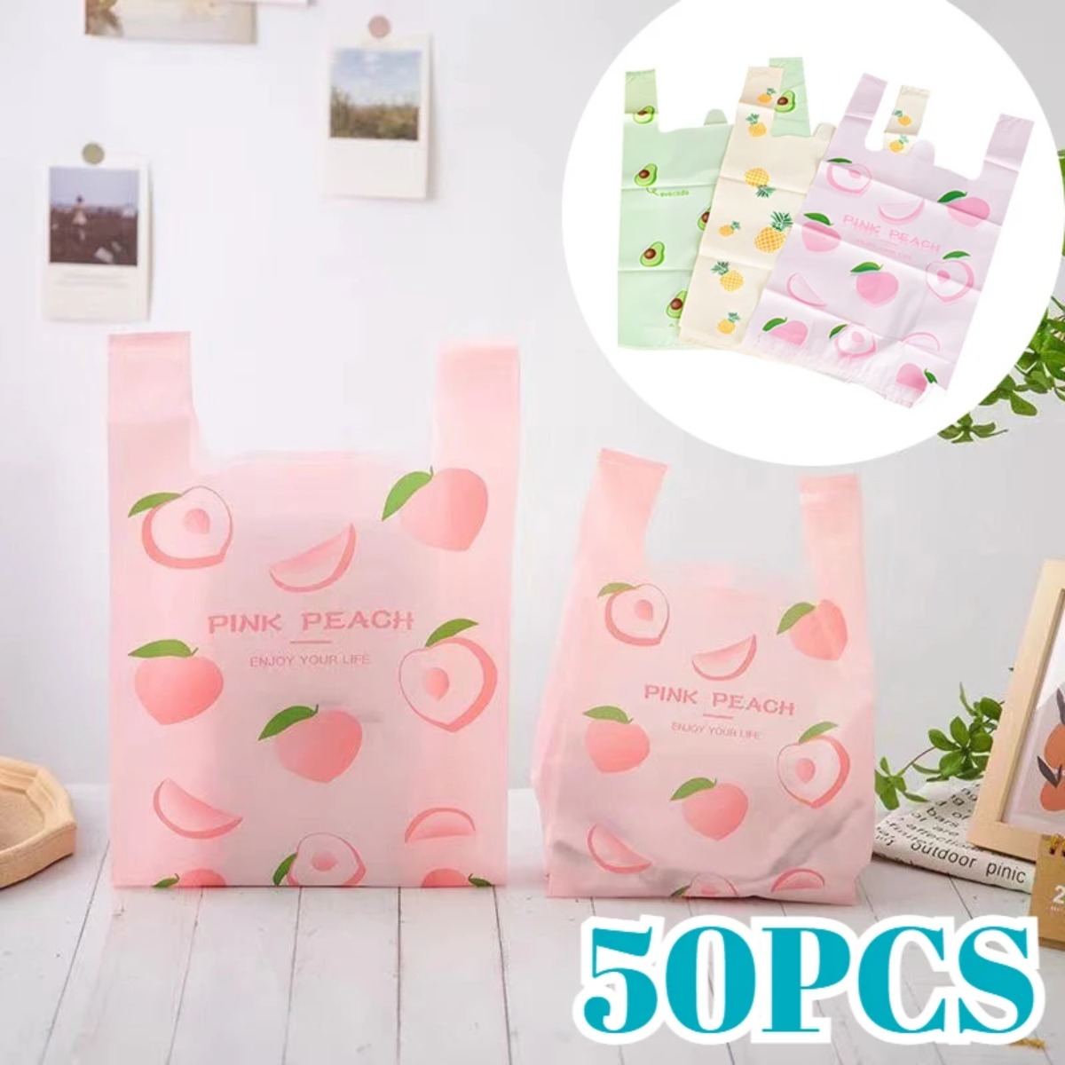 50PCS Cute Fruit Pattern Plast - Event Party Shop recension och pris