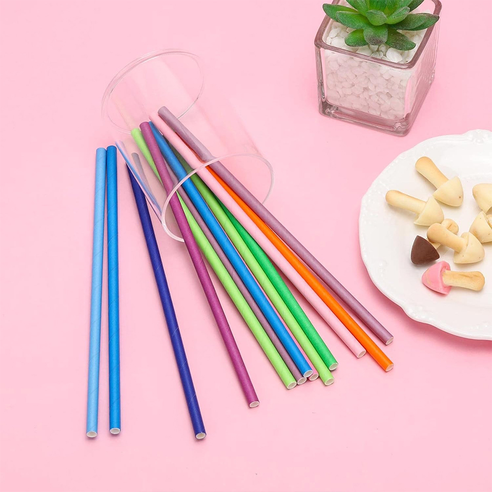 25/50/100PCS Disposable Paper  - Paper Straw Color recension och pris
