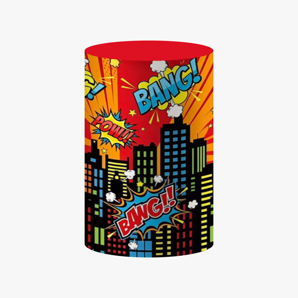Comic Superhero Cylinder Cover - Dessert Table Backdrop recension och pris