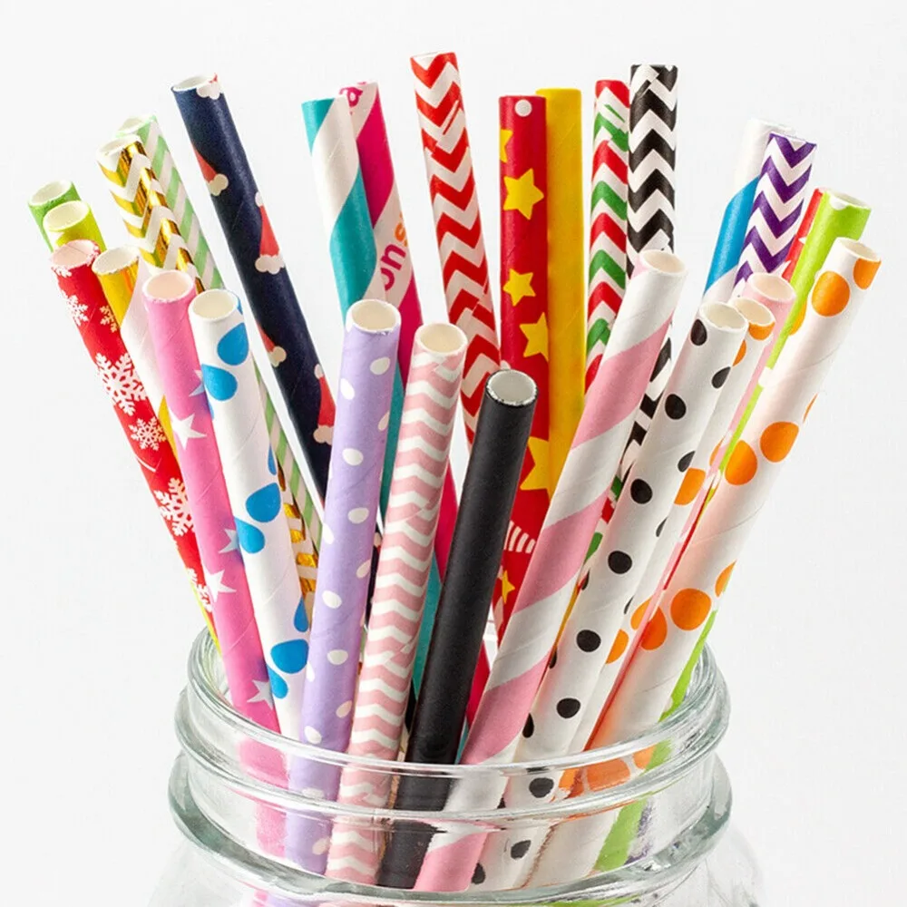 100 Bulk Packed Paper Straws P - Paper Straw Color recension och pris