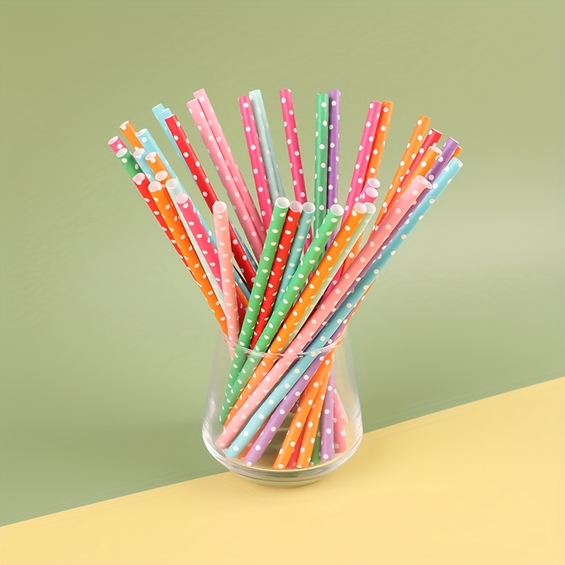 100pcs colorful disposable pap - Paper Straw Color recension och pris