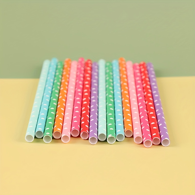 100pcs colorful disposable pap - Paper Straw Color recension och pris