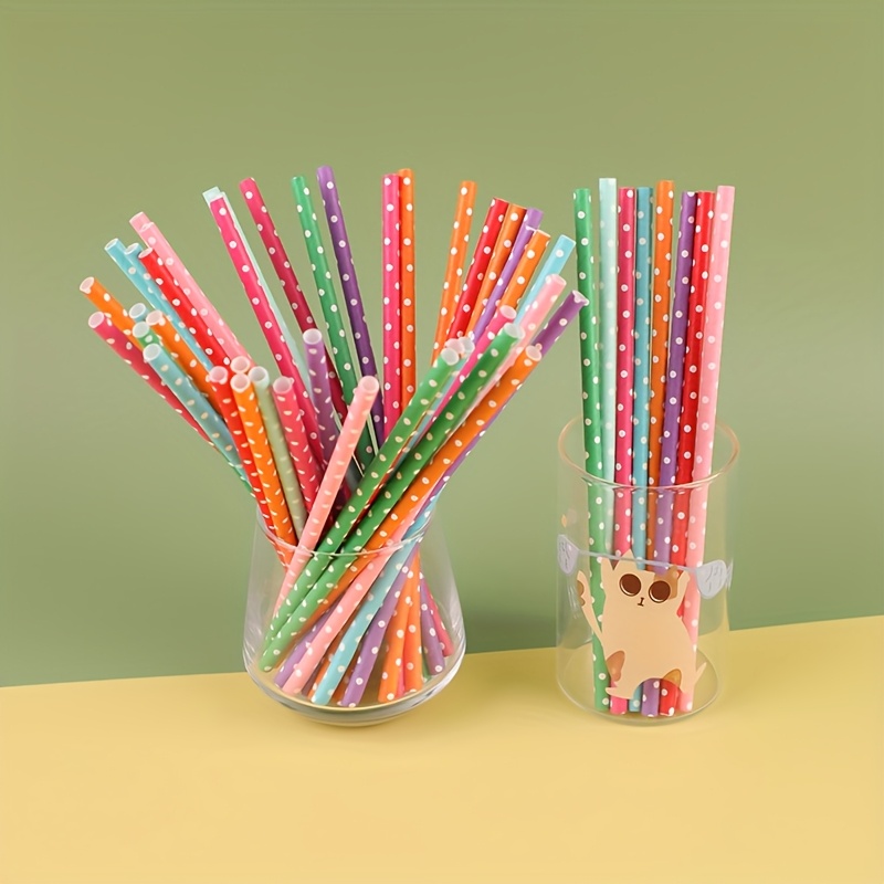 100pcs colorful disposable pap - Paper Straw Color recension och pris