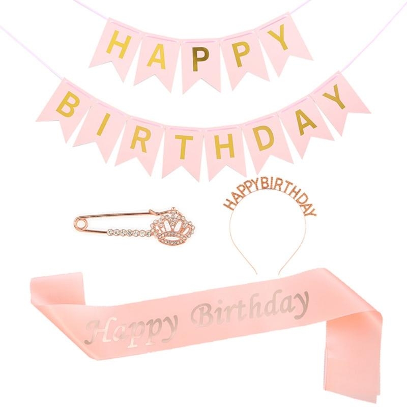 G92D 4 Pieces Birthday Party D - Birthday Sash Glitter recension och pris