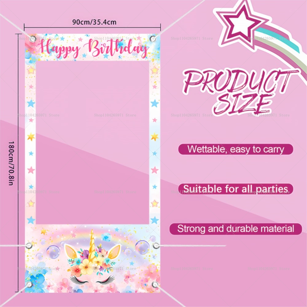 Unicorn Theme Photo Booth Fram - Photo Booth Frame recension och pris