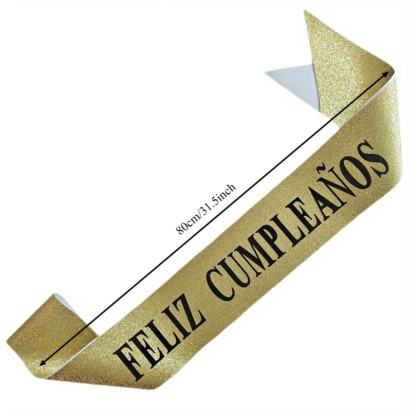 Gold Glitter Feliz Cumpleaños  - Birthday Sash Glitter recension och pris