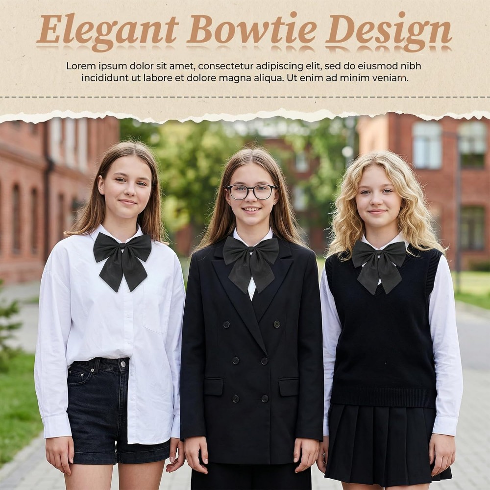 Black Bow Ties for Women, Larg - Event & Party Supply recension och pris