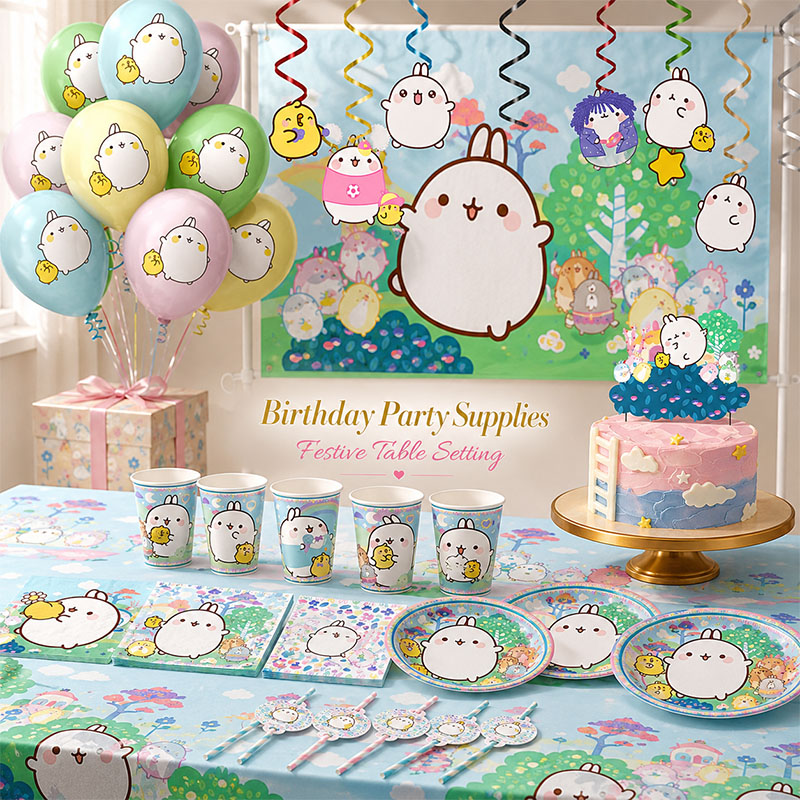 Molang Cartoon Themed Party Su - Paper Straw Color recension och pris