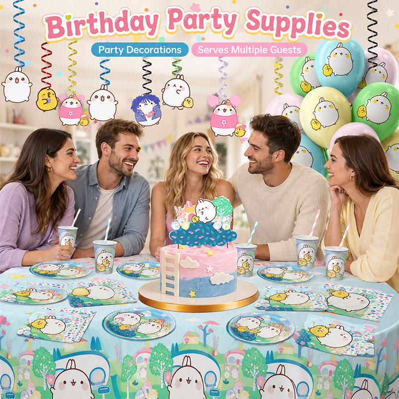 Molang Cartoon Themed Party Su - Paper Straw Color recension och pris