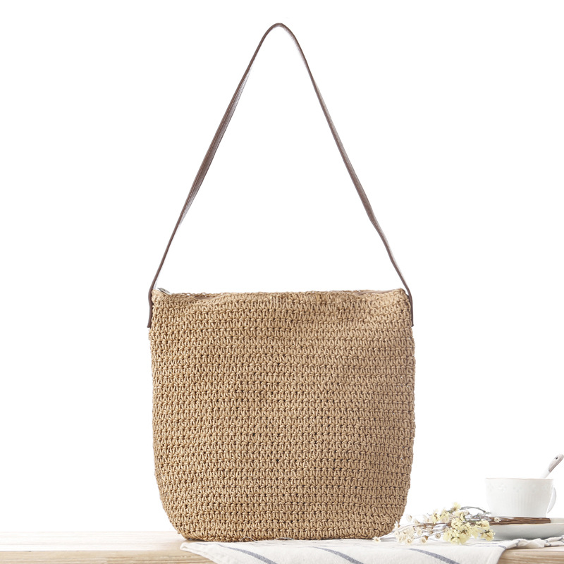 Straw Shoulder Woven Beach Sol - Paper Straw Color recension och pris