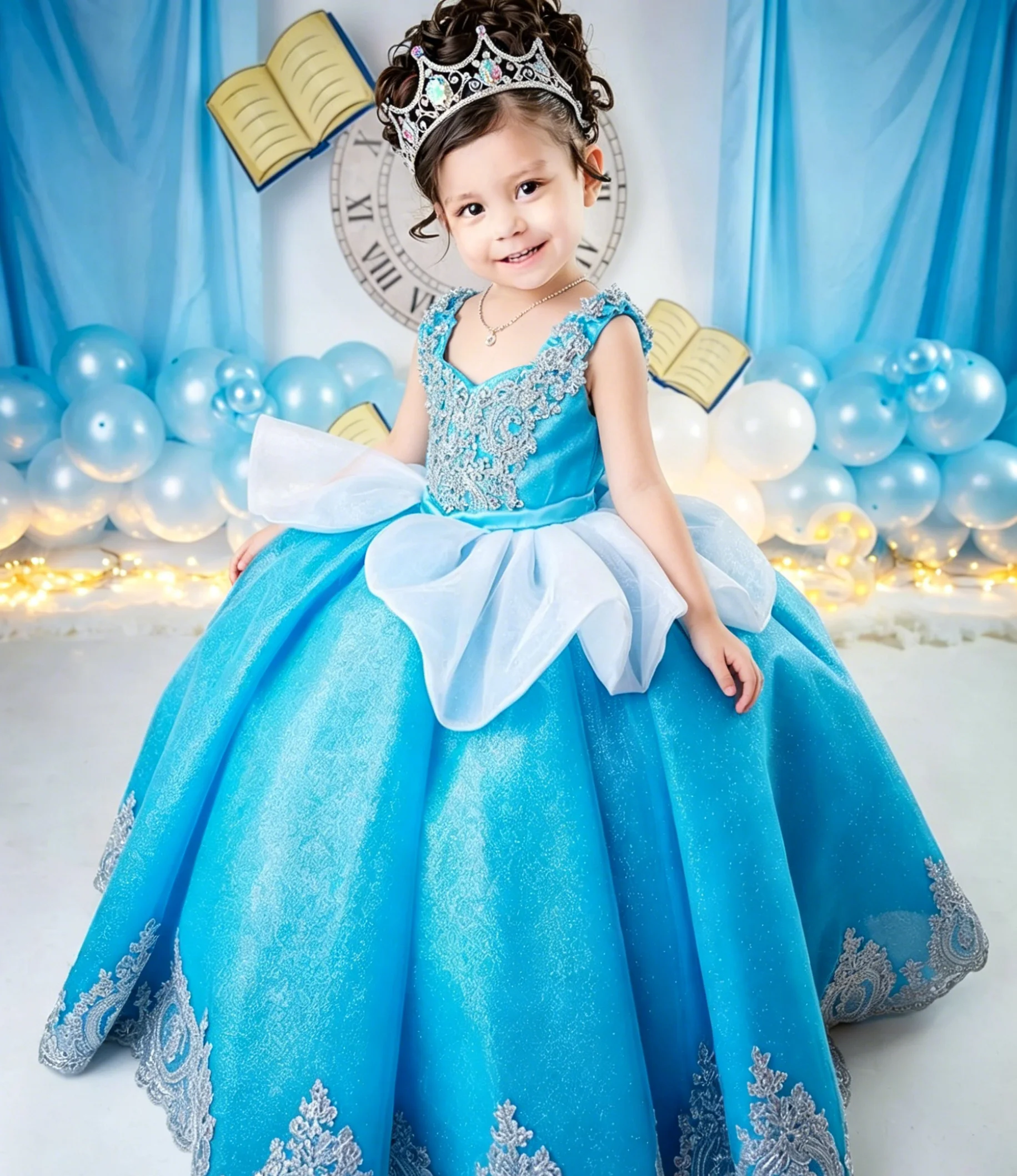 Custom Luxury Dress FlowerGirl - Birthday Sash Glitter recension och pris