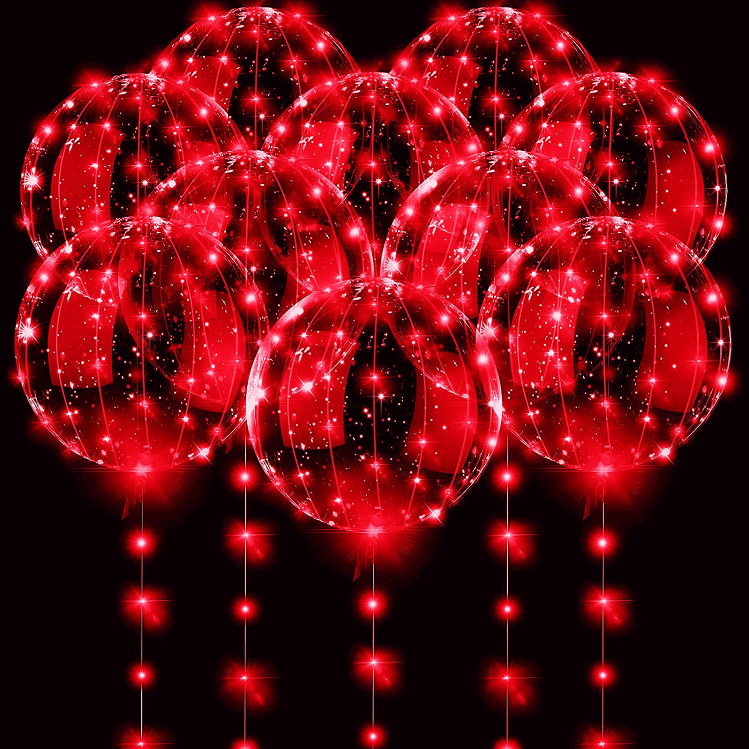 3 Set Red Light Up Led Clear B - Led Balloon Light recension och pris