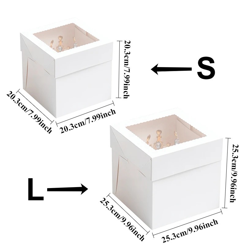 5/10PCS White Square Cake Boxe - Event Party Box recension och pris