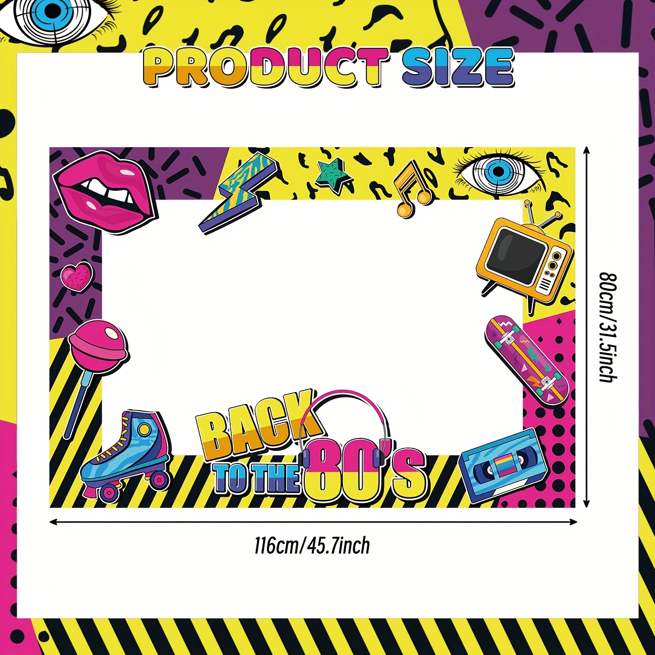 Back to The 80s Party Photo Bo - Photo Booth Frame recension och pris
