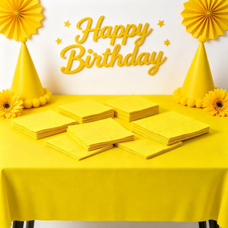 Yellow Tablecloth Napkin Set P - Table Cloth Disposable recension och pris