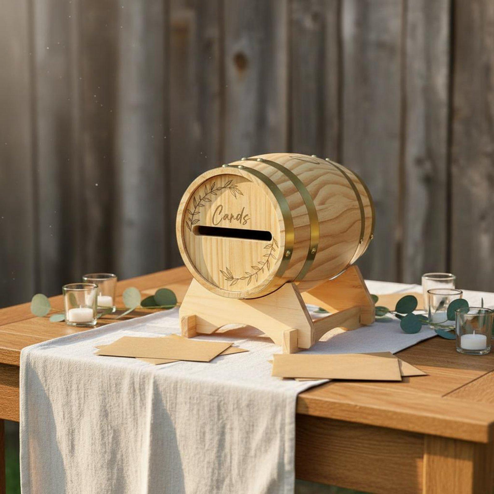 Rustic Solid Wood Card Box Bar - Event Party Box recension och pris