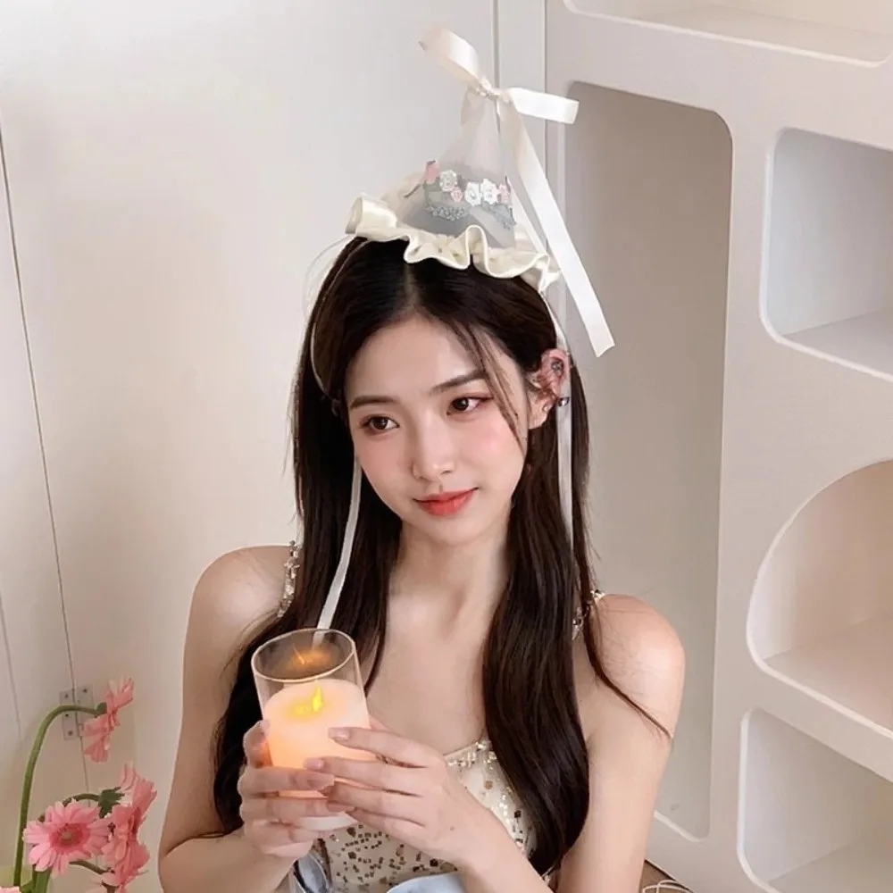 Cute Style Embroidery Mesh Bir - Party Hat Cone recension och pris