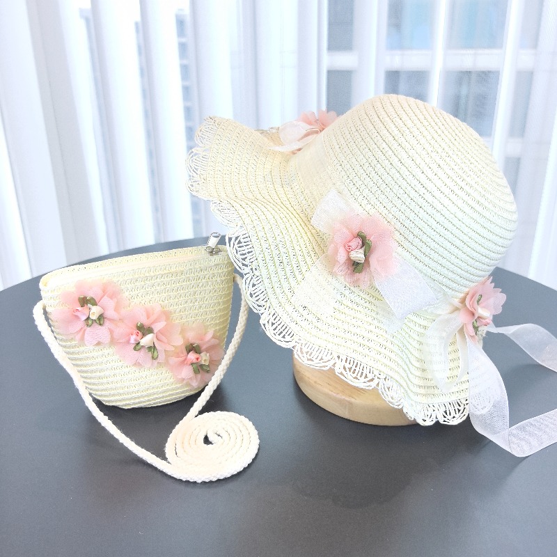 Girls 2pcs Straw Hat Solid Col - Paper Straw Color recension och pris