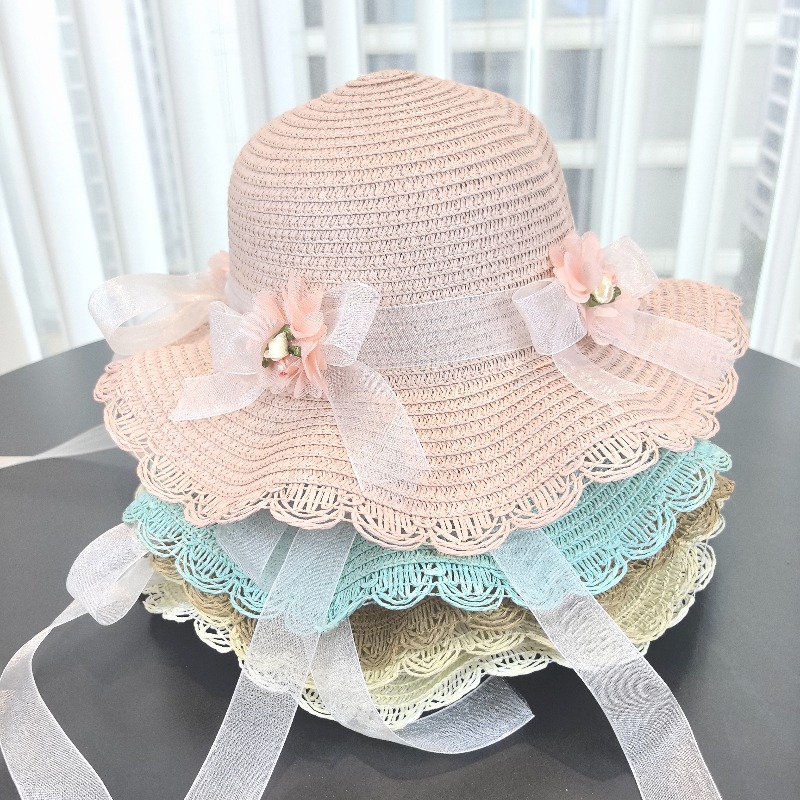Girls 2pcs Straw Hat Solid Col - Paper Straw Color recension och pris